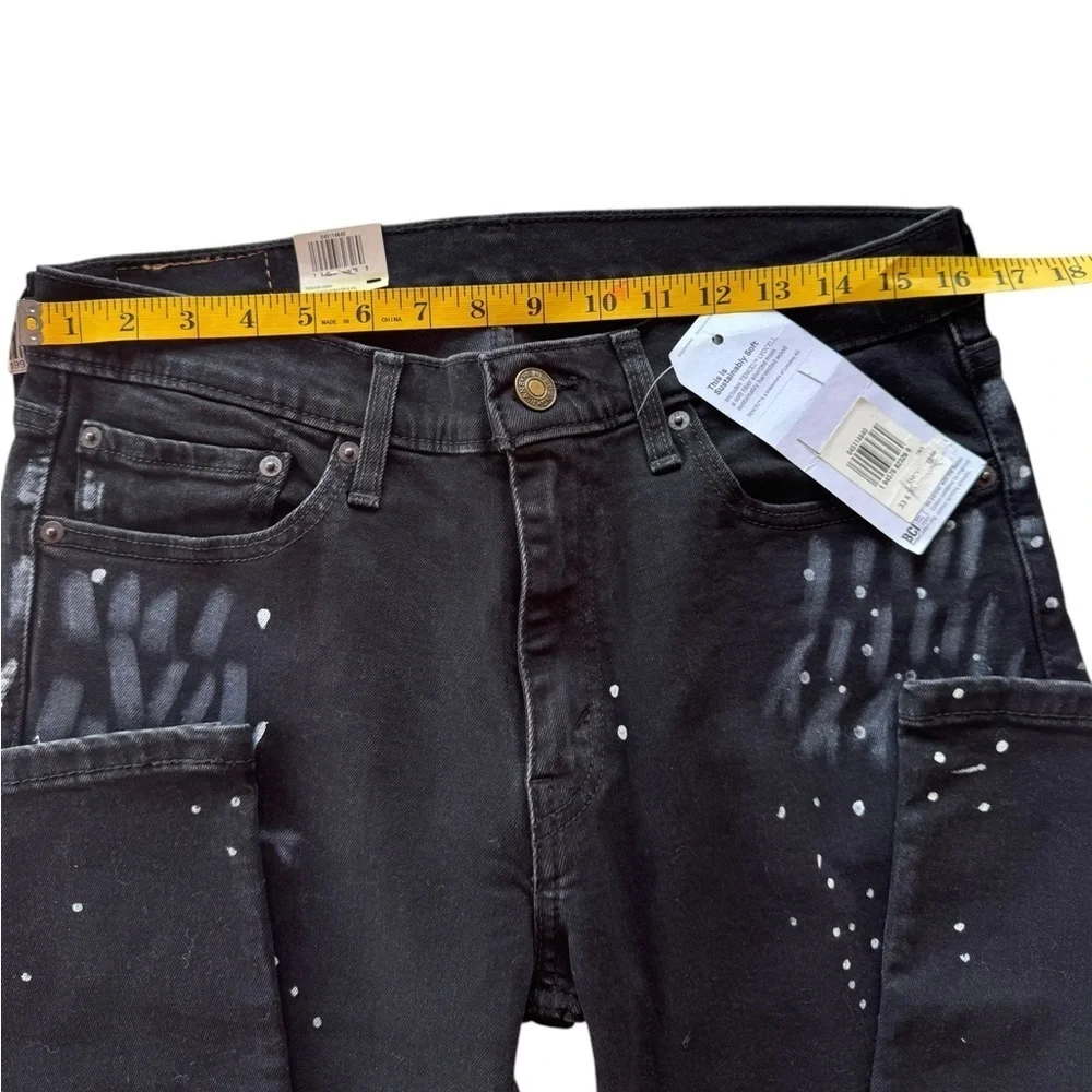 Levi struss.  Levi's Black Slim Straight Jeans with Modern Texture